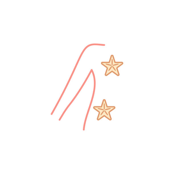 ilustraciones, imágenes clip art, dibujos animados e iconos de stock de estrella de mar 5pointed forma, icono de contorno de masaje. los signos y símbolos se pueden usar para web, logotipo, aplicación móvil, interfaz de usuario, experiencia de usuario - 5pointed