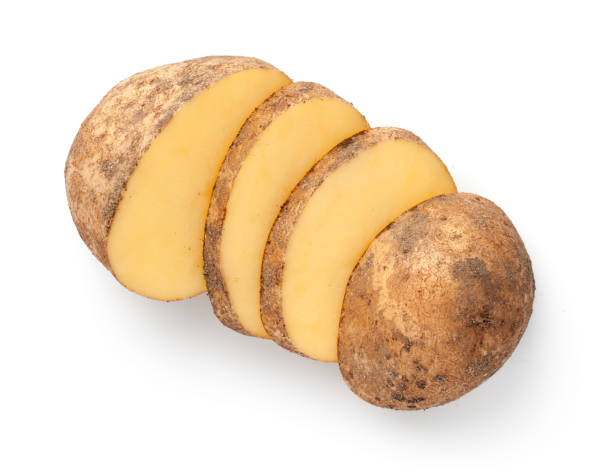 istock Dirty Sliced Potato Isolated Over White Background 1333231716