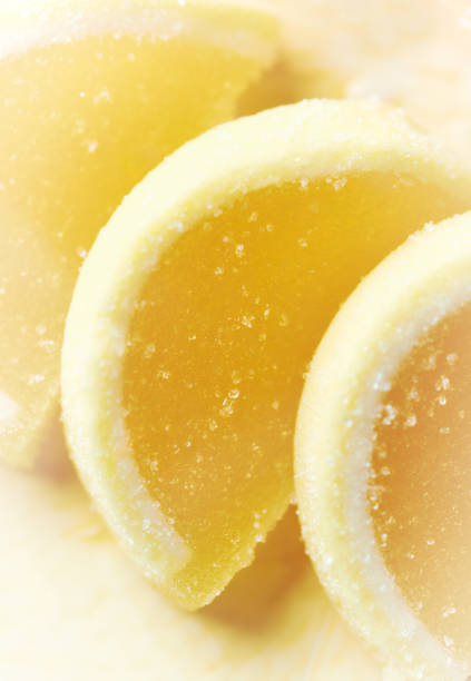 Close up of yellow jelly beans.