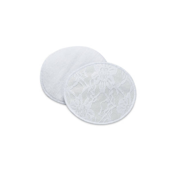 istock White fabric reusable nipple pads with lace isolated 1333236218