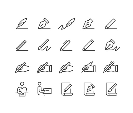 Editable Stroke - Writing and Drawing - Line Icons
