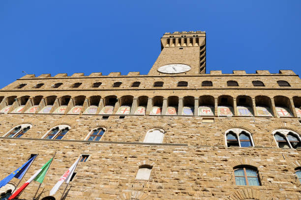 Photos of the sights of Florence. Palazzo Vecchio on the Piazza della Signoria, Florence, Italy. palazzo vecchio stock pictures, royalty-free photos & images