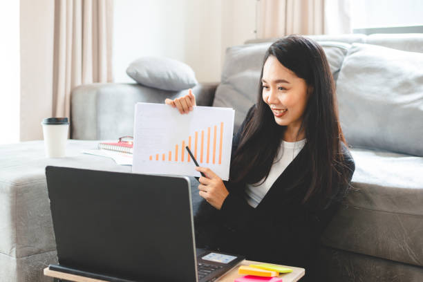 istock Coronavirus covid-19 effect. Business people are work from home and self-isolation, social distancing with myself, using computer laptop for work 1333240323