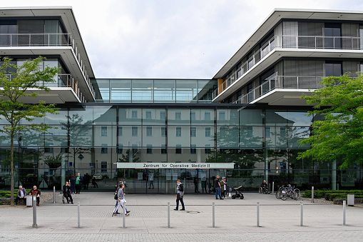 Modern stylish building on university campus.  Or modern office.   