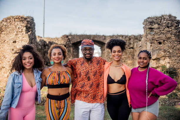 istock Portrait of dancing friends 1333252168