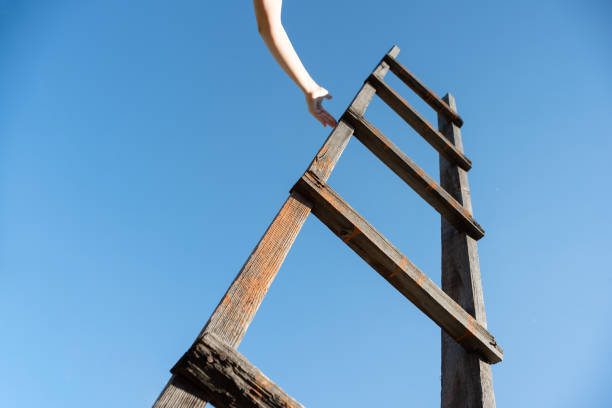 istock Old wooden staircase. 1333252615