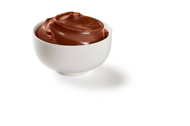 Delicious chocolate mousse with swirl isolated