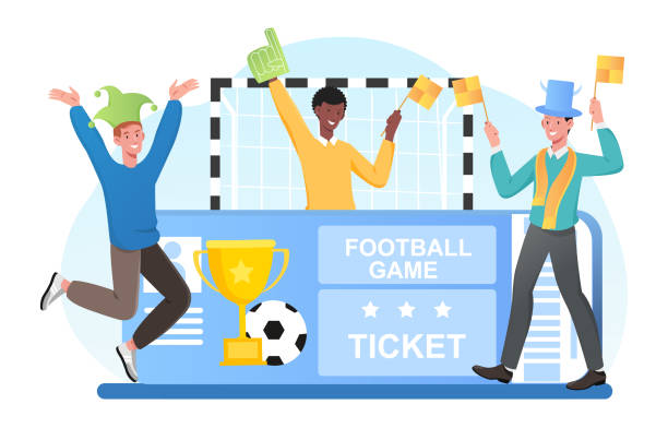 illustrations, cliparts, dessins animés et icônes de championnat de football football collage sportif. - ticket sport fan american football