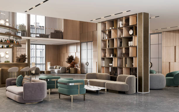 istock Digitally generated image of the luxurious hotel lobby 1333257958