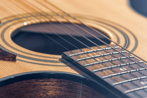 istock Close-up of a classical acoustic guitar in beautiful lighting. 1333260021