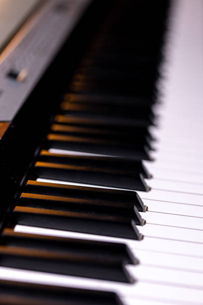 istock Close-up of an electronic piano keyboard, soft focus. 1333260031