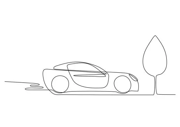 Vector illustration of car. sports car. vector icon in flat style