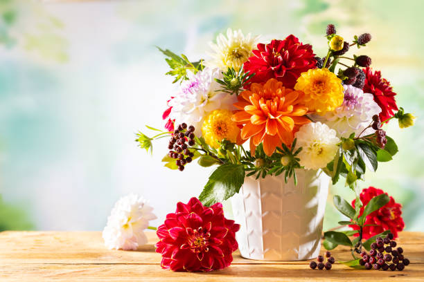 istock Autumn still life with garden flowers. 1333265425