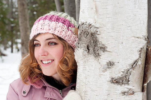 istock Woman in Winter Forest 133326560