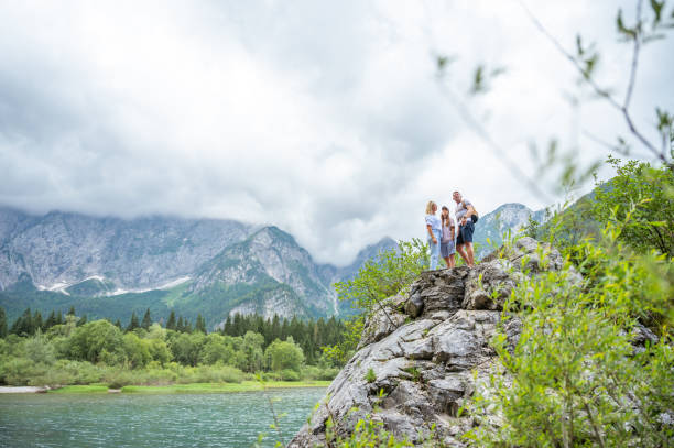 istock Family enjoying a view on a trip in nature 1333265622