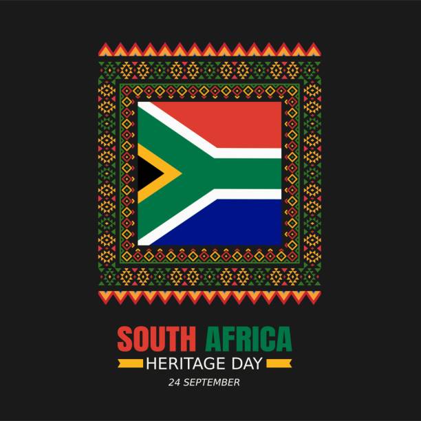 happy heritage day jižní afrika vektorová ilustrace. vhodné pro blahopřání, plakát a banner. - jihoafrické republika jižní afrika stock ilustrace