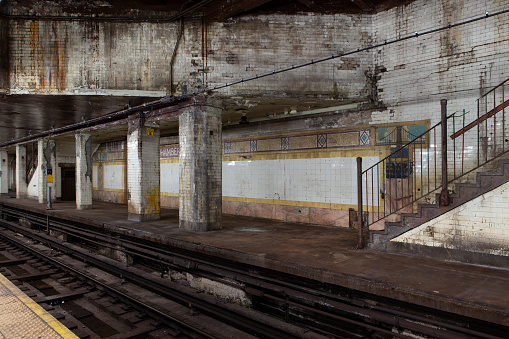 Abandoned subway station in New York City.