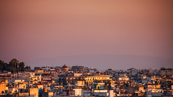 City sunset, Athens, Greece