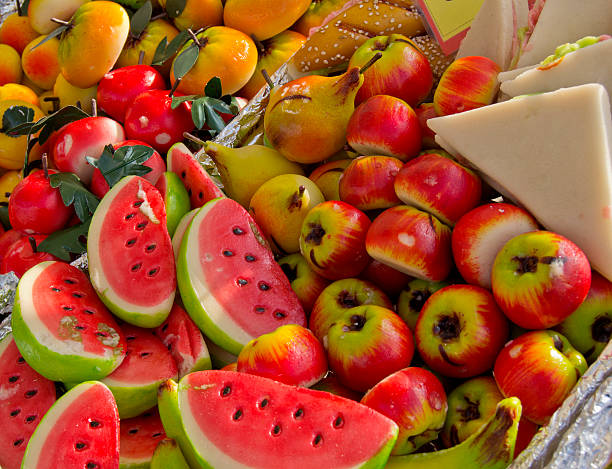 marzipan sweets stock photo