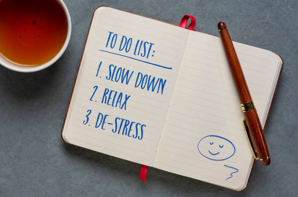istock to do list - slow down, relax and de-stress 1333288952