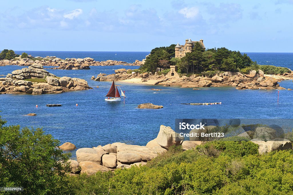 Landscape of the Ce Pink Granite Coast, Brittany Coast near Ploumanach, France Brittany - France Stock Photo