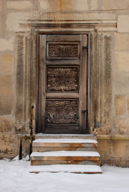 istock Carved Door in Winter 133329827