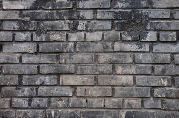 istock Horizontal part of grey painted brick wall, close up 1333300245