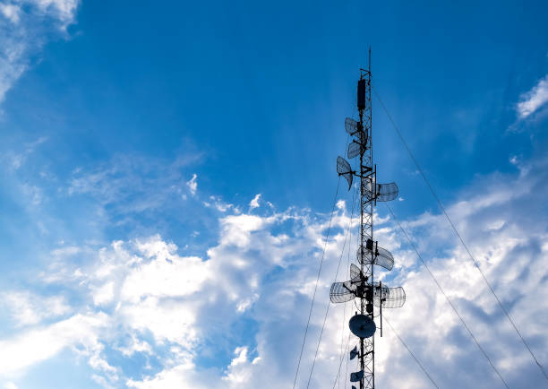 istock a communication antenna for internet with blue sky on the background 1333306377
