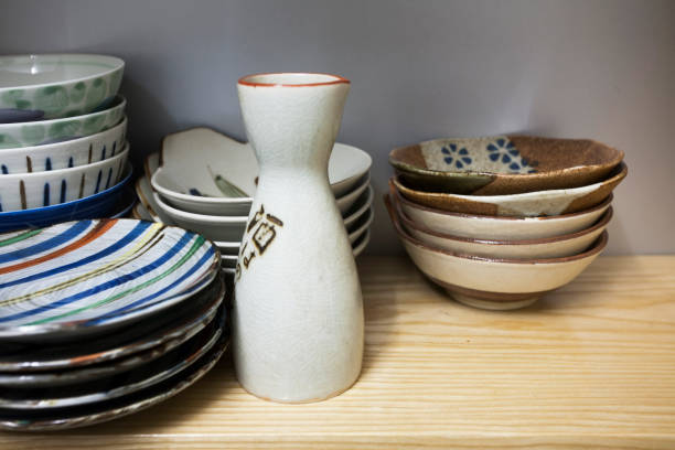 istock Collection of Japanese pottery on the table 1333309410