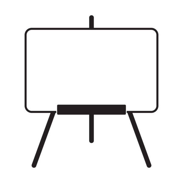 ilustrações de stock, clip art, desenhos animados e ícones de artist's easel board icon vector for graphic design, logo, web site, social media, mobile app, ui illustration - artboard