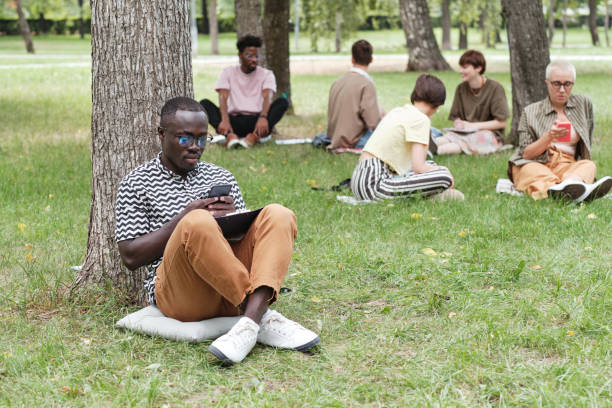 istock Businessman working in the park 1333311934