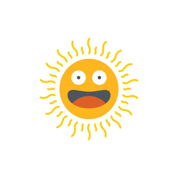 Vector illustration of Happy funny smiley sun
