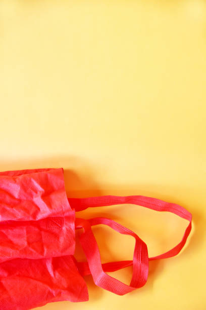 istock Synthetic bag on color background, no plastic,eco friendly concept 1333312926