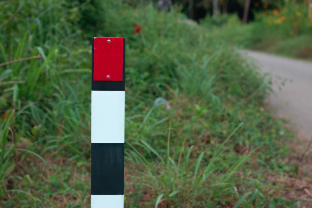 istock Red caution board in the side of the road 1333313113