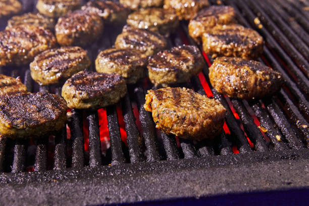 istock Grilled BBQ and smoke BBQ party. Close-up 1333314578