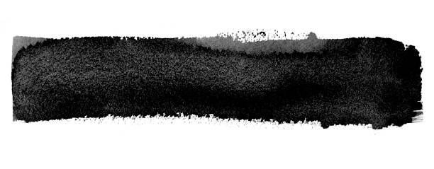 istock Single line black watercolor brushstroke 1333316743
