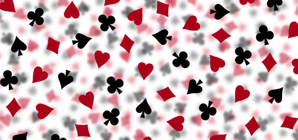 白、カジノ、ポーカーギャンブルのコンセプトにトランプサインからの背景 - bridge cards playing leisure games ストックフォトと画像