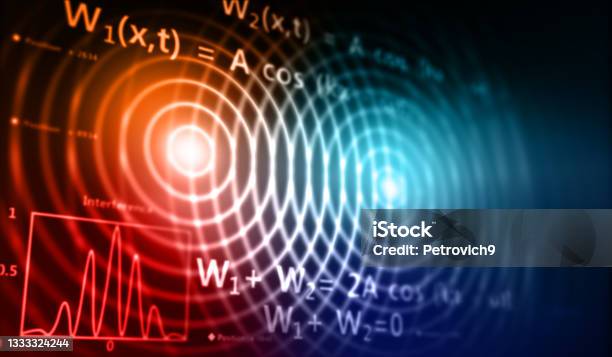 Two Points And Interference Stock Photo - Download Image Now - Electromagnetic, Interference - Wave Propagation, Physics