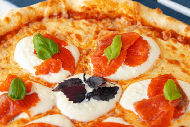 istock Hot pizza Margherita on white wooden table 1333326632