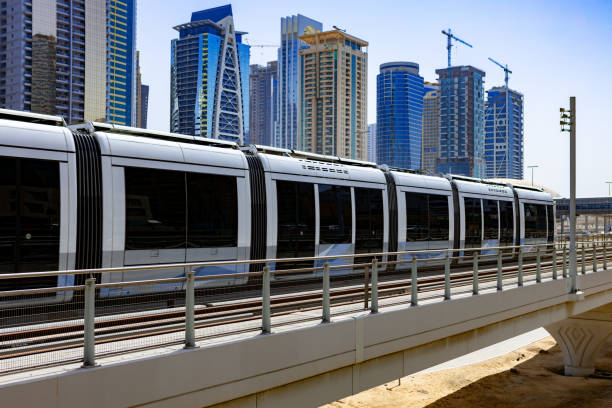 istock Metro railway train in Dubai city in UAE 1333326668