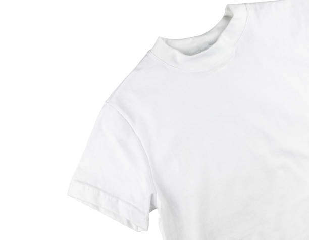 istock White t-shirt isolated on white background. Flat lay. 1333326701