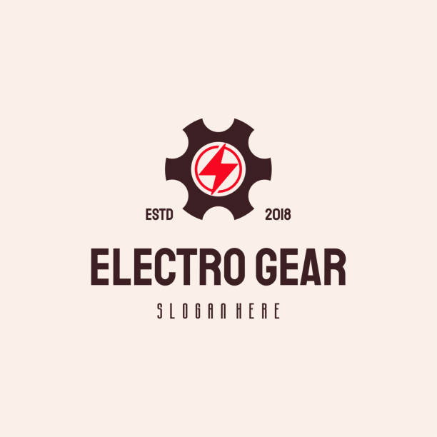 ilustraciones, imágenes clip art, dibujos animados e iconos de stock de plantilla de vector vintage hipster símbolo de equipo de servicio eléctrico hipster - industrial ship flash