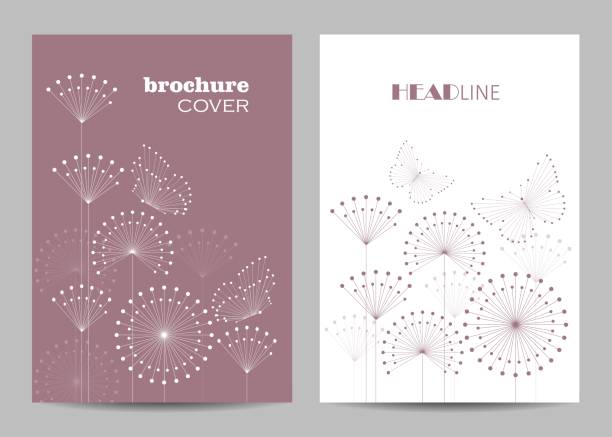 bildbanksillustrationer, clip art samt tecknat material och ikoner med vector templates for brochure cover in a4 size. - flower dna