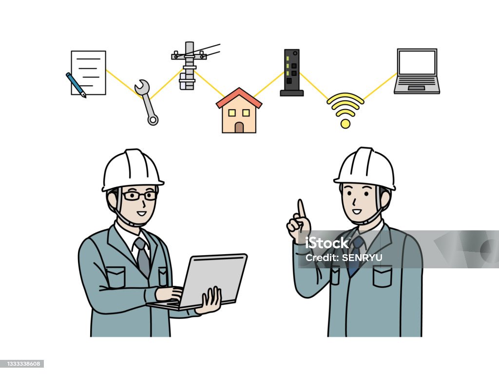 Internet Construction Graphics Internet Opening Construction Illustration Stock Illustration ...