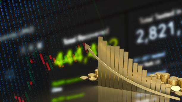 istock gold chart arrow up for business concept 3d rendering 1333341393