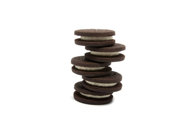 istock Sandwich black cookies isolated on the white 1333342996