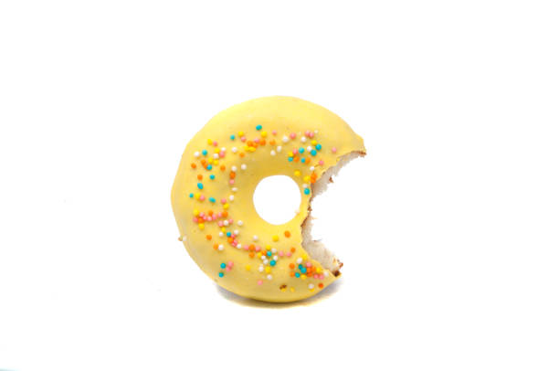 Chocolate  exclusive dessert bitten donut isolated on the white