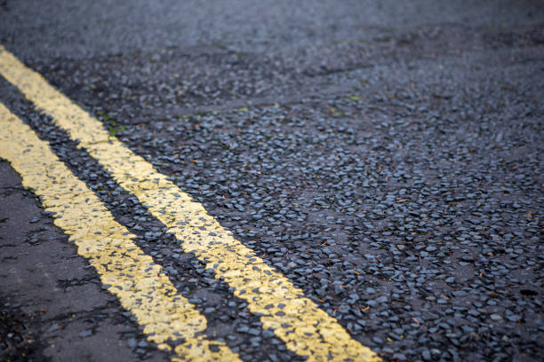 Double yellow lines indicating no parking