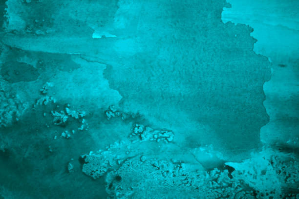 istock Blue green watercolor. Abstract teal aquarelle background with copy space for design. 1333352844