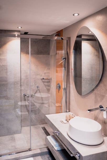 istock Ultra modern design of bathroom interior 1333356274